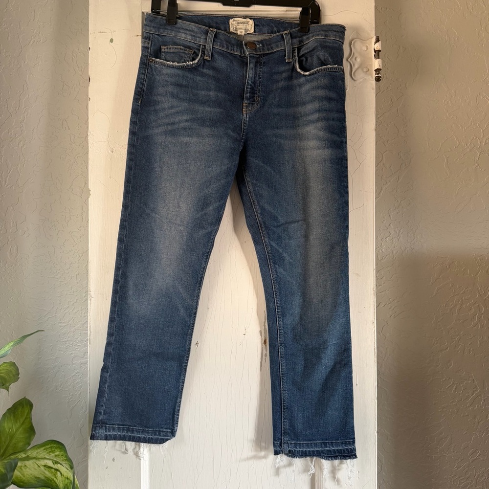 Current / Elliott straight‎ leg jeans size 29 Raw hem cropped blue denim